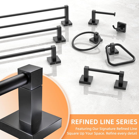 RUACQ Towel Ring, Square Base Hand Towel Holder, Stainless Steel Hand Towel Hanger Wall Mounted, Modern Hand Towel