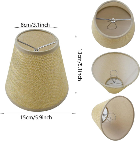TAaMTYH Set 3Fabric Bulbs, Lampshade3" 6" 5" Small Lamp Shade Chandelier Shades of Lampshade for Wall LampChandelier