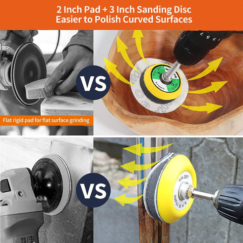 279 Pack 2/3 inch Versatile Sanding Discs Pad Kit for Drill Sanding Grinder Rotary Tools Attachment with 2Pcs 1/8"&1/4" Shank Backer Plate, Sanding Pads includes 80-3000 Grit