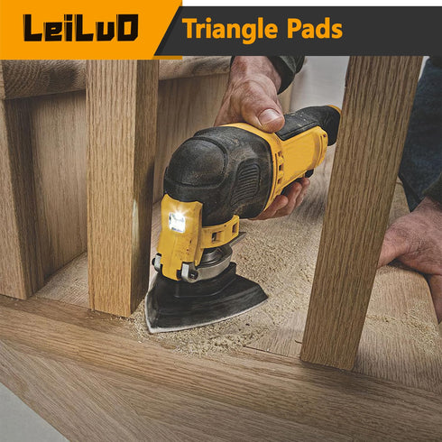 LEILUO 127 Pcs Oscillating Tool Sanding Pad Kit, Includes Triangle Sanding Pads and Adapters for DeWalt Dremel