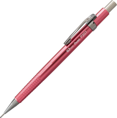 Pentel Sharp Mechanical Pencil - 0.7mm Metallic Rose Pink Barrel, Box of 12 Pencils (P207MP1)