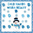 Faccito 70 Pcs Winter Snowman Bulletin Board Set, Blue Gloves and Snowflake Cutouts for Christmas Classroom Decor