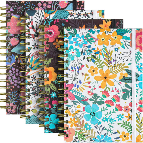 Spiral Notebook, B5 Lined Journal for Women, Hardcover with 2 Pockets, College Ruled, 160 Pages, 7.48" x 10"