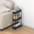 Sooyee 3 Tier Rolling Cart with Wheels, Slim Storage Organizer for Office, Bathroom, Kitchen, and Laundry Room, Black