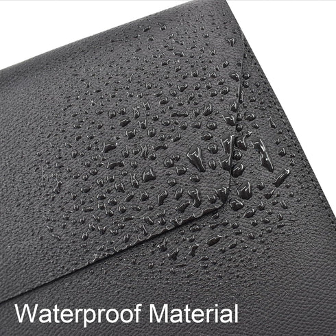 VANRA Expanding File Folder Organizer, PU Leather Document Holder, File Pocket Envelope Bag, A4 Letter Size, Black