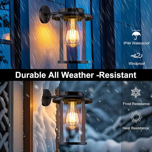 Lanterns,2 Pack Bulbs pearlstar Solar Wall Lights Outdoor Waterproof Solar Wall Sconce Light LED Edison Decorative Wall