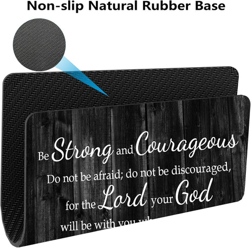 Inspirational Quote Rustic Black Wood Mouse Pad, Christian Bible Verses Joshua 1:9 Be Strong and Courageous