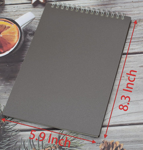 Yansanido 4 Pcs A5 Top Bound Spiral Notebook, 4 Color Thick Plastic Hardcover, 80 Sheets (160 Pages) College Ruled
