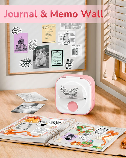 Itari Mini Printer - Q02 Sticker Printer Machine with 1 Roll Paper, Bluetooth Pocket Printer for Anatomical Diagram,