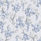 17.7"x118" Blue Grey Floral Peel and Stick Wallpaper, Iris Flower Bouquet Mural for Bedroom Nursery
