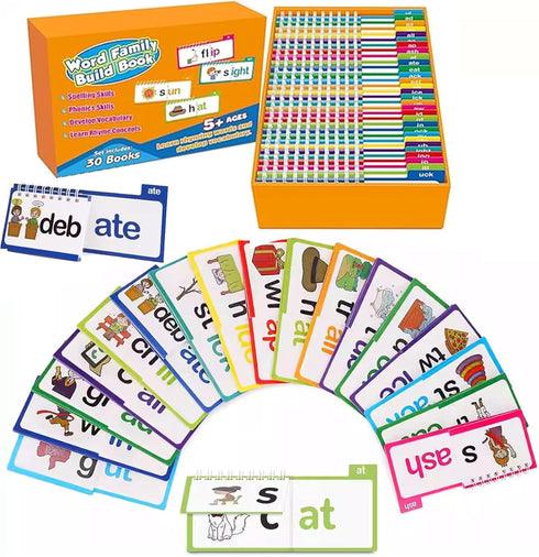 MOYEE 30 Read and Rhyme Flip Books Claritydream Flip Books ABC Vocabulary Flash