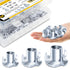 MYWISH 180Pcs 1/4-20 5/16-18 3/8-16 T-nut Assortment Kit, 4 Pronged T Blind T