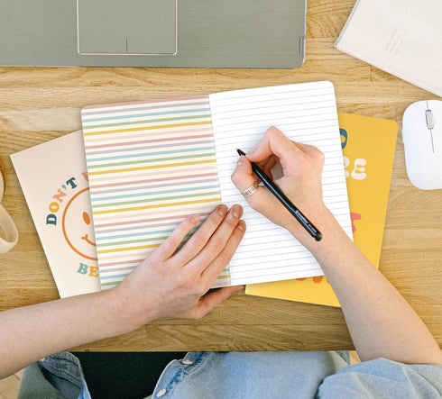 THiNKABLE Cute Notebook Set, 4 Pack Pastel Journals, 5.5 x 8.3 in, 60 Pages, Soft Cover Journals