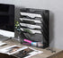EasyPAG 5 Tier Wall File Organizer, Mesh Hanging File Holder with Bottom Flat Tray, Black