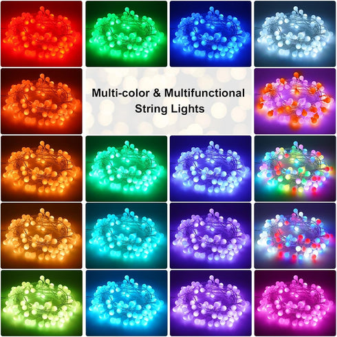 20FT 40 24 OMIKA Battery Powered String Lights, LED Color Changing Battery Operated Christmas Light, USB Powered