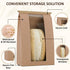 100 Pack 14x8.3x3.5 inches, Packaging, 500 Large Kraft Paper Bread Bags for Homemade Bread Sourdough Bread Bags