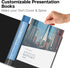 Dunwell Presentation Binder, 12-Pocket Portfolio Binder with Plastic Sleeves, Displays 24 Pages (Black)