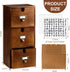 DLUGOPIS 3 3x5 3 25 2 Tier Index Card Holder Wooden Card Catalog Box with Drawers Brown Index Card Storage Box Flash