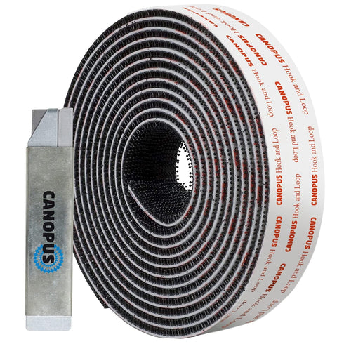 CANOPUS Hook and Loop Reclosable Fastener - SJ3550 250 Black Lock Tape for Crafts, 1 in x 6 ft