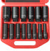 TONYNOL 1/2 Inch Deep Drive Impact Socket Set,6-Point,SAE(3/8" to 1-1/4"),14 Pcs,Cr-Mo Steel,With a
