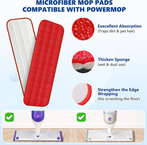 3 Commercial Spray Mops for Floor Cleaning: EXEGO Wet Mop with Washable Microfiber Pads for Swiffer Powermop - Floor