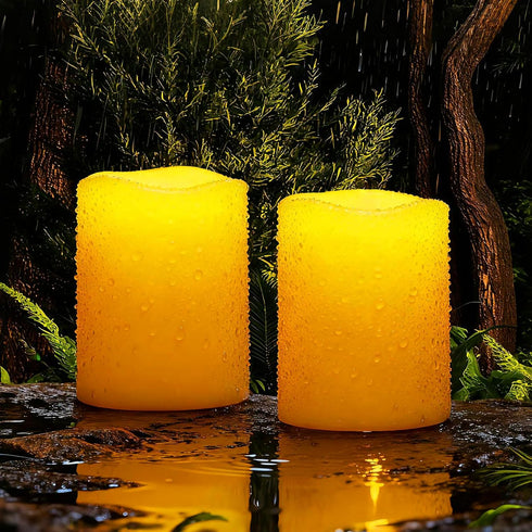 Homemory Solar Candles Outdoor Waterproof, Rechargeable Candles, Solar Powered Flameless Candles for