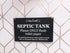 Stylish Black and White SEPTIC TANK Sign | Notice for Toilet | Bathroom | W.C