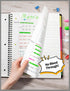 SUNEE 5 Subject Notebook, College Ruled, 300 Pages, 8.2"x10.8", 5 Pocket Colored Dividers, 3-Hole Punched Paper, Black