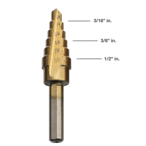 Neiko 10193A Titanium Step Bits, Unibit Set with 28 Sizes, High Speed Steel for Metal