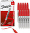 Sharpie Permanent Markers, Fine Tip, Quick Drying and Fade Resistant, Red, 12 Count for Plastic, Metal, Wood, and More