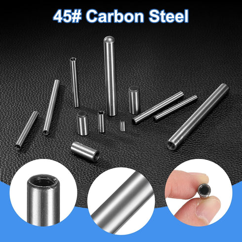uxcell 10pcs M4 5 Internal Thread Dowel Pin Sizes Chamfering Flat Carbon Steel Cylindrical Pin Bed Bookshelf Metal