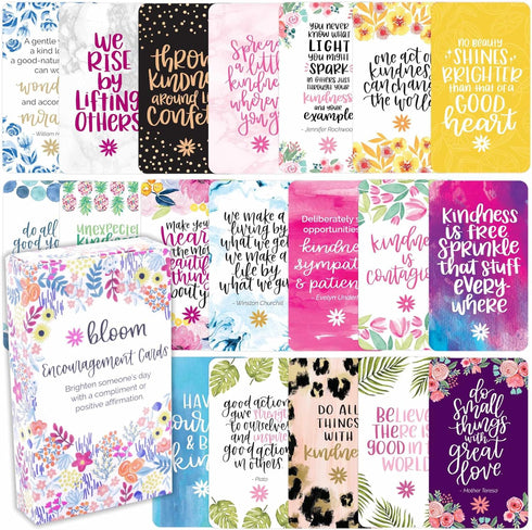 bloom daily planners Encouragement Card Deck, Cute Inspirational Quote Notecards, Set of Thirty Assorted Designs