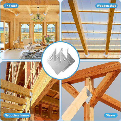 20 Pack Hurricane Tie, 18-Gauge Strong Galvanized Joist Hangers, Rafter Tie Brackets for Roofing Trusses and Timber