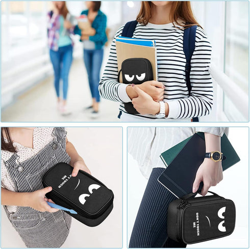 FINPAC Large Capacity Pencil Case, Pen Pouch Organizer for Office, Stationery Storage for Women and Men, Don't Touch