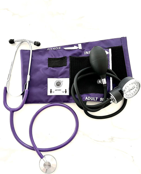 EMI #300 Deluxe Aneroid Sphygmomanometer Blood Pressure Monitor Set, Adult Cuff, Carrying Case, Basic Stethoscope
