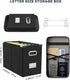 Oterri File Organizer Box with Lid, Hanging Document Organizer with Mesh Pocket for Letter Files, 2 PCS Black Storage