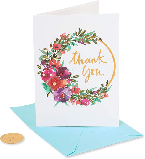 Papyrus Thank You Cards with Envelopes - Floral Design (2-Count)