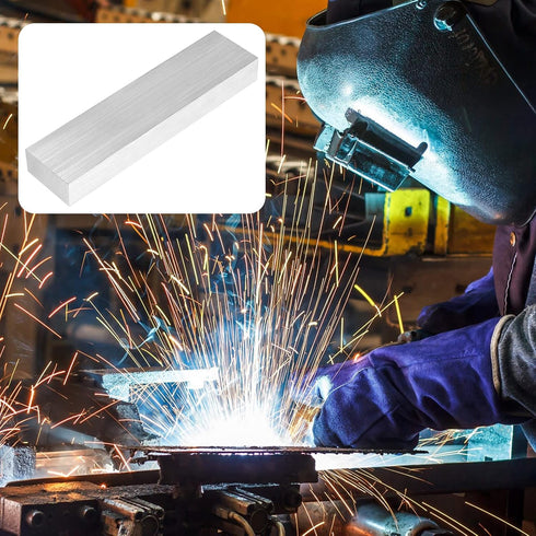 3 PCS Aluminum Bar, 1 x 2 Inch, 8 Inch Long, 6061 General Purpose Solid Metal Plates for Building Projects