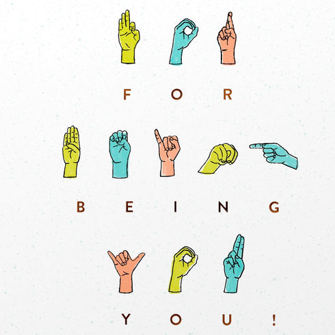 American Greetings Sign Language Thank You Card, Appreciation Card for the Hearing Impaired (Being You)