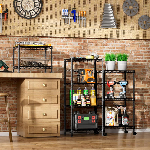 2 SINGAYE Small Wire Shelves Kitchen Pantry Close Home Organizers and Storage Bathroom Shelf Laundry Room Organization