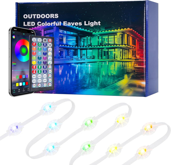VoyageEase permanent outdoor lights 100FT Smart RGB Outdoor Lights - IP67 Waterproof LED