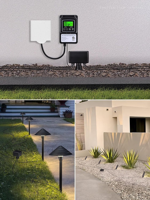 10-Way 12-15V 9-21 IP65, LEONLITE Junction Hub for Low Voltage Landscape Light Outdoor, AC/DC Path Lighting Junction