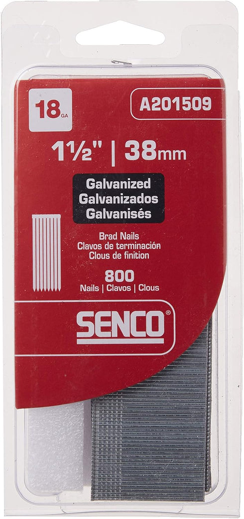 Senco 18-Gauge by 1-1/2 Inch Brad Electro Galvanized Brads, A201509