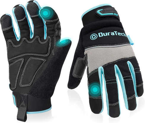 DURATECH Safety Work Gloves, Utility Mechanic Gloves, Touch Screen, Large (1 Pair) for Construction and Home Improvement