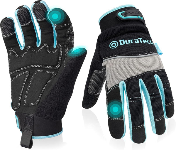 DURATECH Safety Work Gloves, Utility Mechanic Gloves, Touch Screen, Large (1 Pair) for Construction and Home Improvement