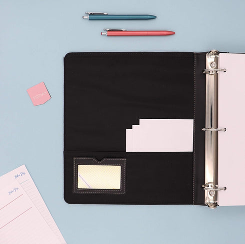 Blue Sky ProView Legacy Black 3 Ring Binder, Letter Size, 1.5", Textured Faux Leather Cover, Holds 265 Sheets
