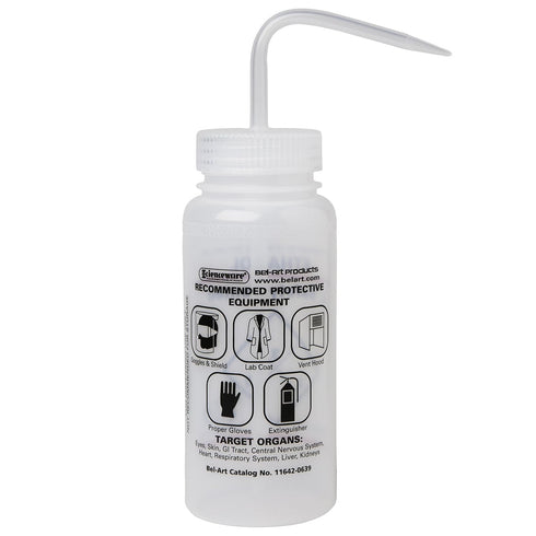 SP Bel-Art 500ml (16oz) Safety-Vented Ethanol Wash Bottles, 2-Color, Pack of 3 (F11642-0639)