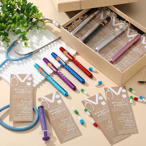 Geiserailie 16 Set 2026 Nurse Graduation Gift Pen Lights LED Reusable Medical Pen Light with Pupil Gauge Diagnostic
