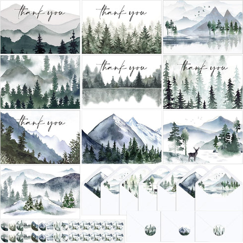 Zhanmai 100 Set Thank You Cards for Gratitude with Envelopes Stickers Bulk 4