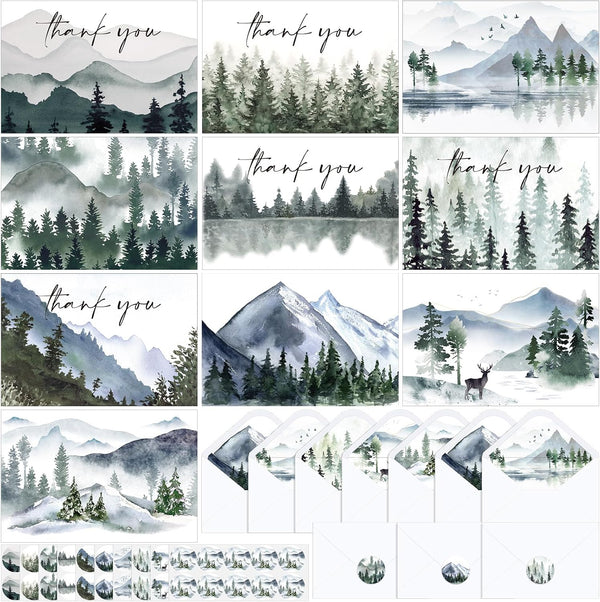 Zhanmai 100 Set Thank You Cards for Gratitude with Envelopes Stickers Bulk 4